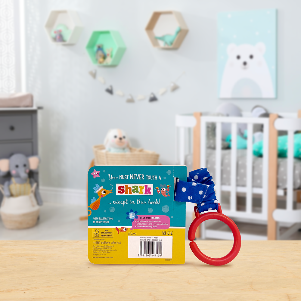 Product image 5 of Never Touch a Shark! Buggy Book, a board book for ages 0+, by Make Believe Ideas.