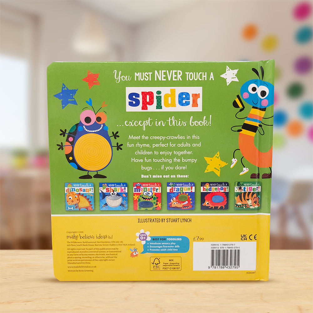 Product image 5 of Never Touch a Spider!, a board book for ages 0+, by Make Believe Ideas.
