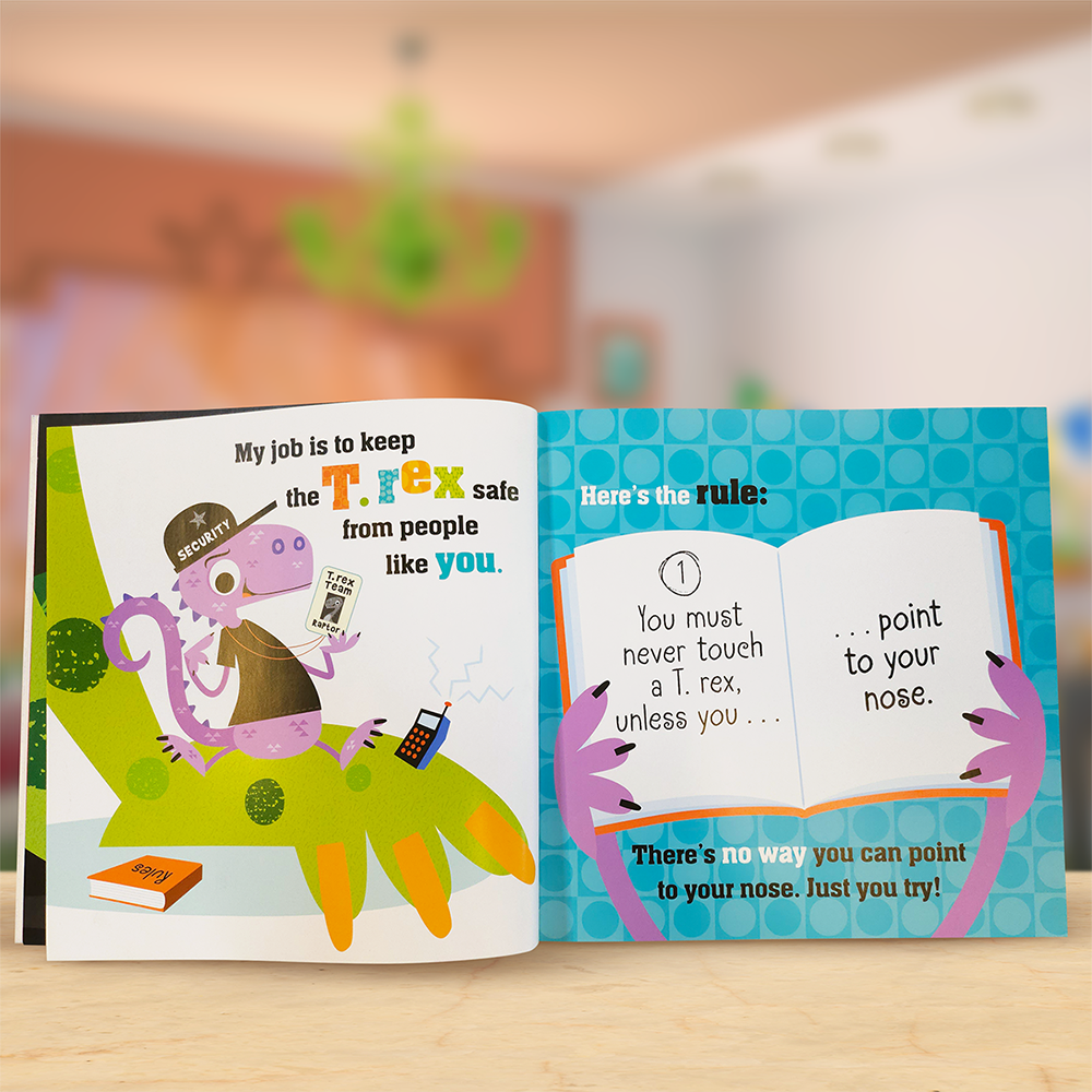Product image 3 of Never Touch a T. rex!, a picture book for ages 3+, by Make Believe Ideas.