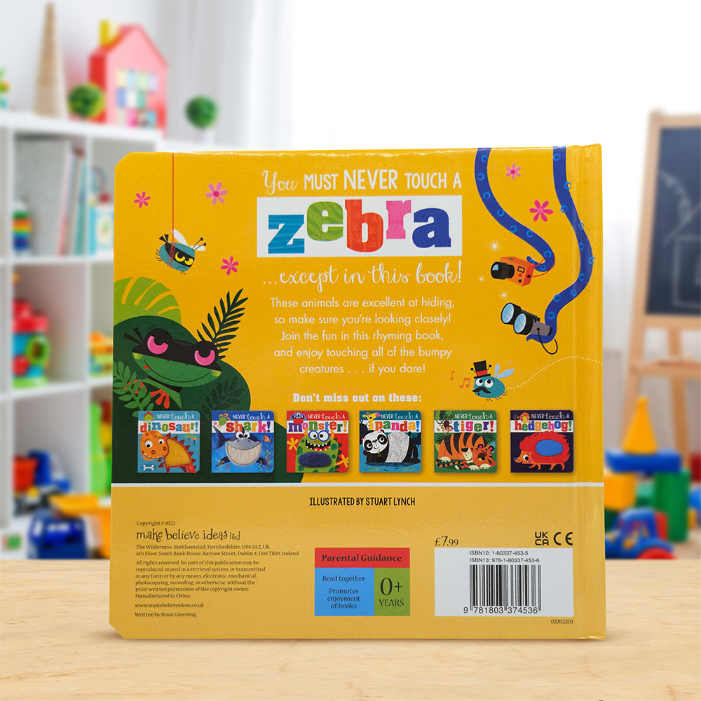 Product image 5 of Never Touch a Zebra!, a board book for ages 0+, by Make Believe Ideas.