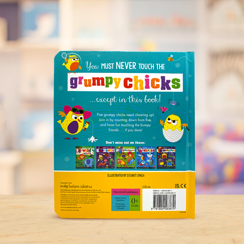 Product image 5 of Never Touch the Grumpy Chicks, a board book for ages 0+, by Make Believe Ideas.