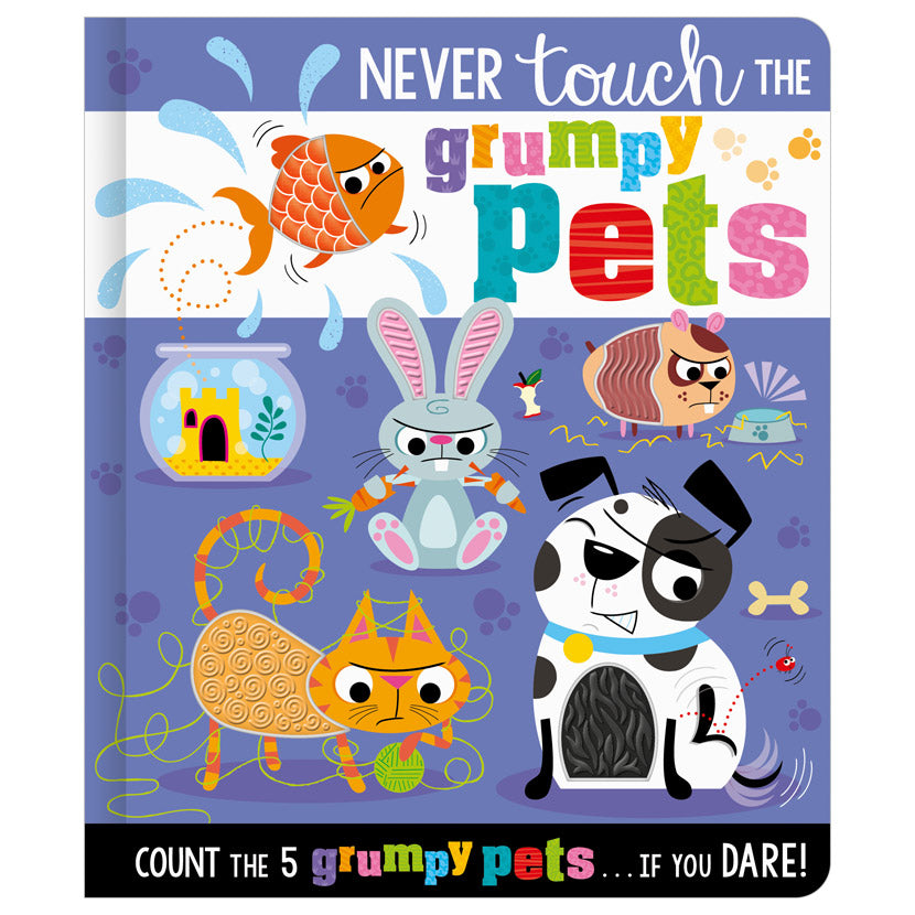 Product image 1 of Never Touch the Grumpy Pets, a board book for ages 0+, by Make Believe Ideas.