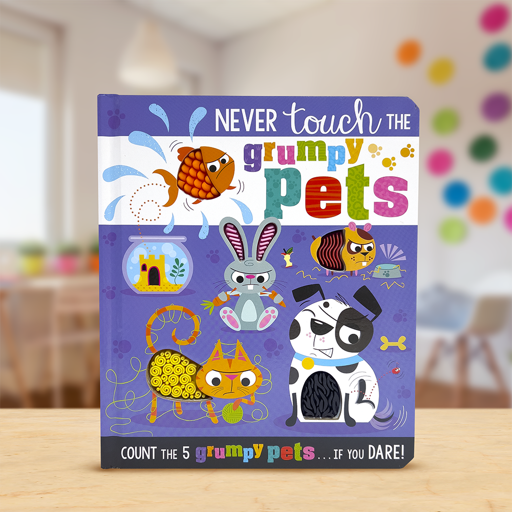 Product image 2 of Never Touch the Grumpy Pets, a board book for ages 0+, by Make Believe Ideas.