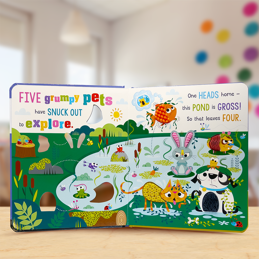 Product image 3 of Never Touch the Grumpy Pets, a board book for ages 0+, by Make Believe Ideas.