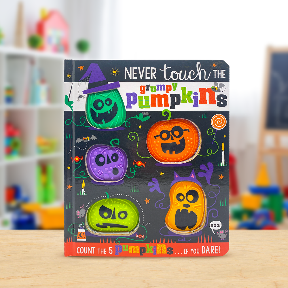 Product image 2 of Never Touch the Grumpy Pumpkins, a board book for ages 0+, by Make Believe Ideas.