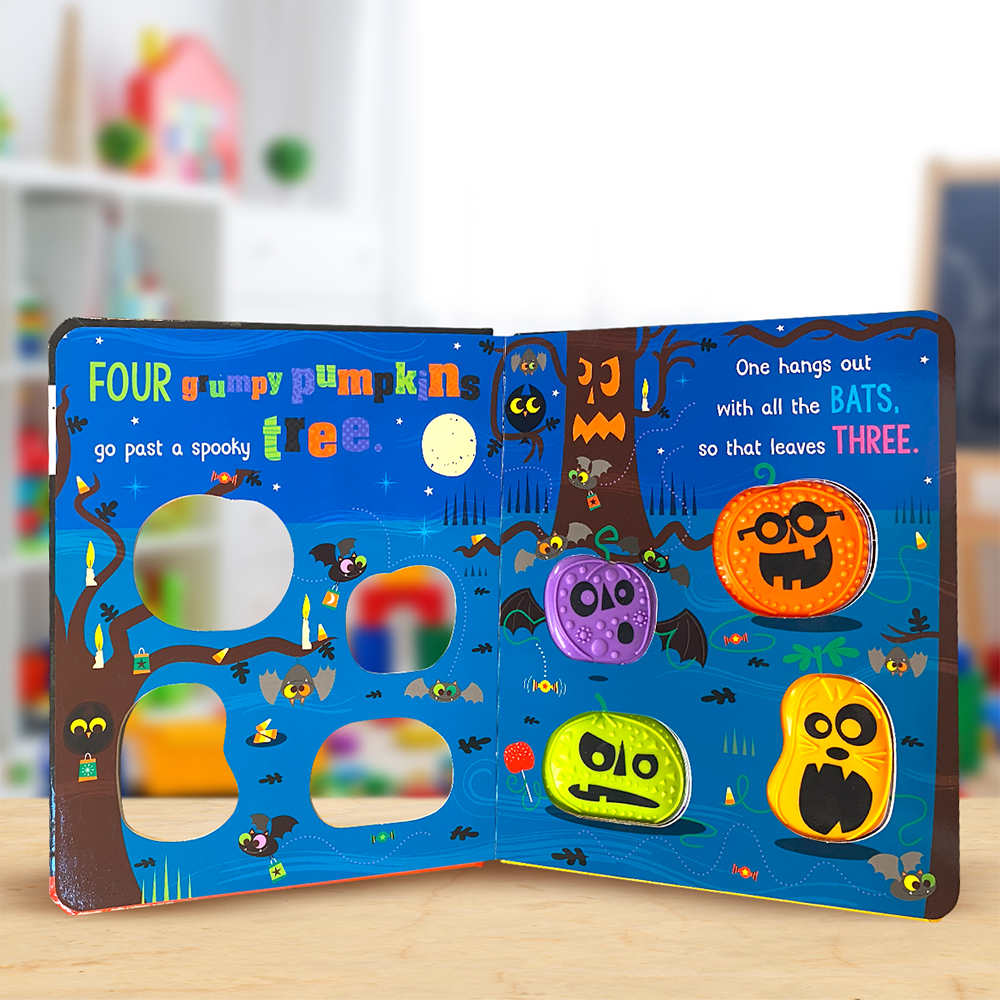 Product image 3 of Never Touch the Grumpy Pumpkins, a board book for ages 0+, by Make Believe Ideas.