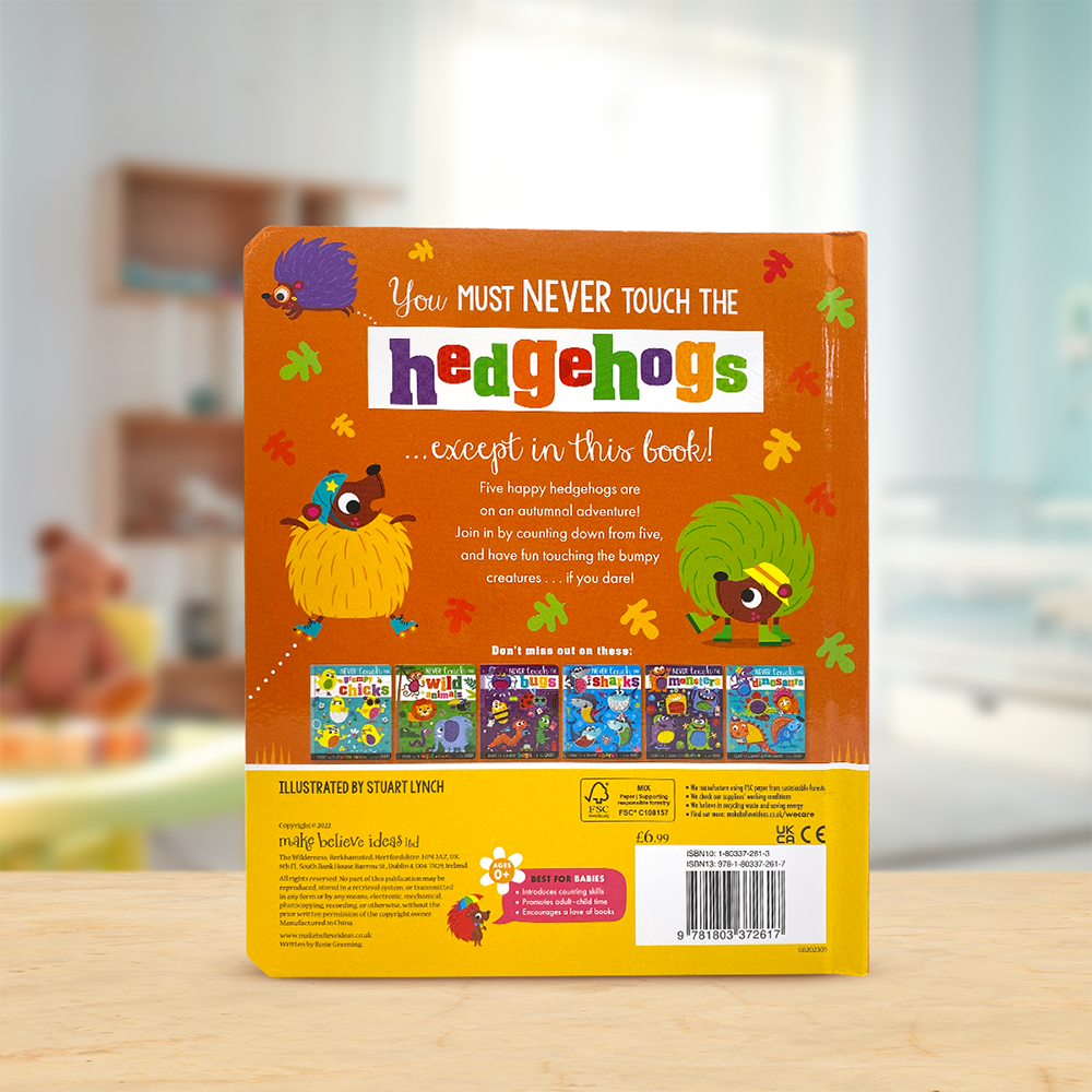 Product image 5 of Never Touch the Hedgehogs, a board book for ages 0+, by Make Believe Ideas.