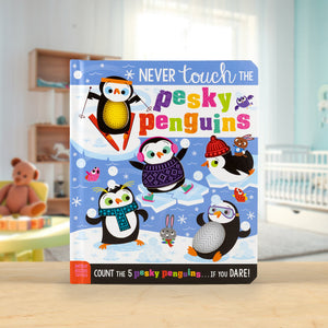 Product image 2 of Never Touch the Pesky Penguins, a board book for ages 0+, by Make Believe Ideas.