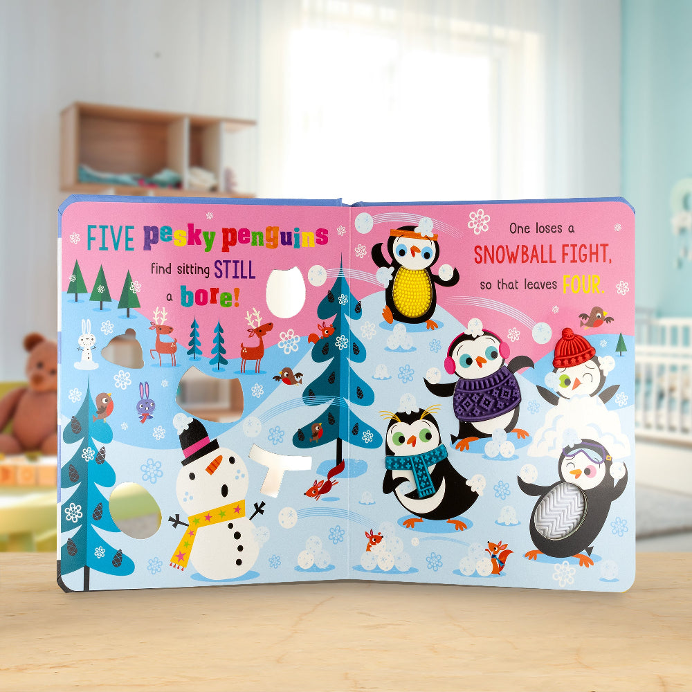 Product image 3 of Never Touch the Pesky Penguins, a board book for ages 0+, by Make Believe Ideas.