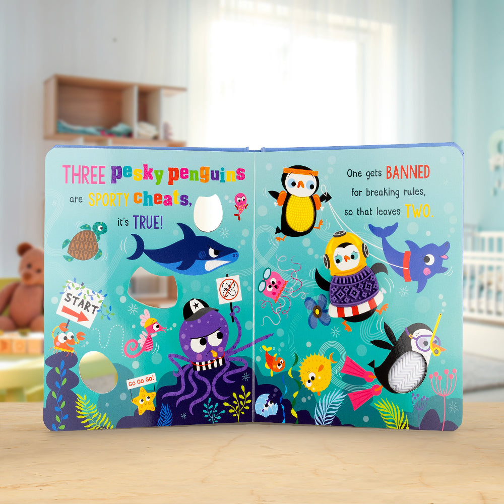 Product image 5 of Never Touch the Pesky Penguins, a board book for ages 0+, by Make Believe Ideas.