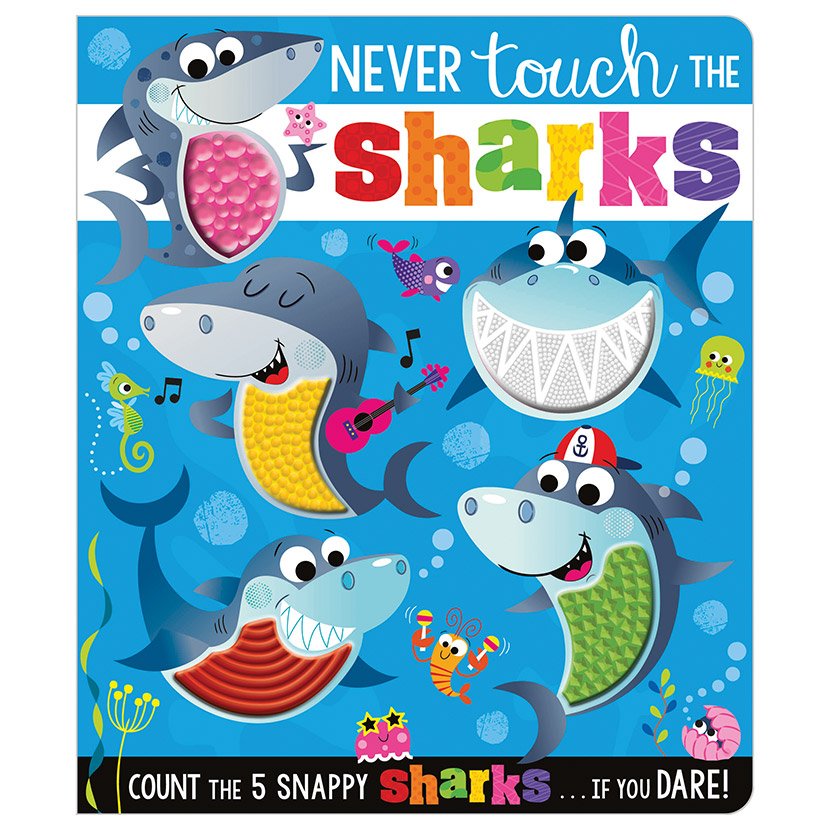 Product image 1 of Never Touch the Sharks!, a board book for ages 0+, by Make Believe Ideas.
