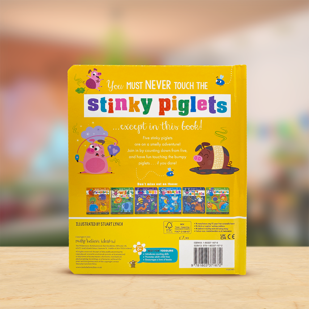 Product image 5 of Never Touch the Stinky Piglets, a board book for ages 0+, by Make Believe Ideas.