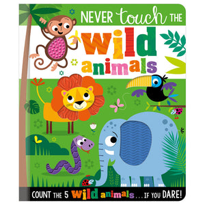 Product image 1 of Never Touch the Wild Animals, a board book for ages 0+, by Make Believe Ideas.