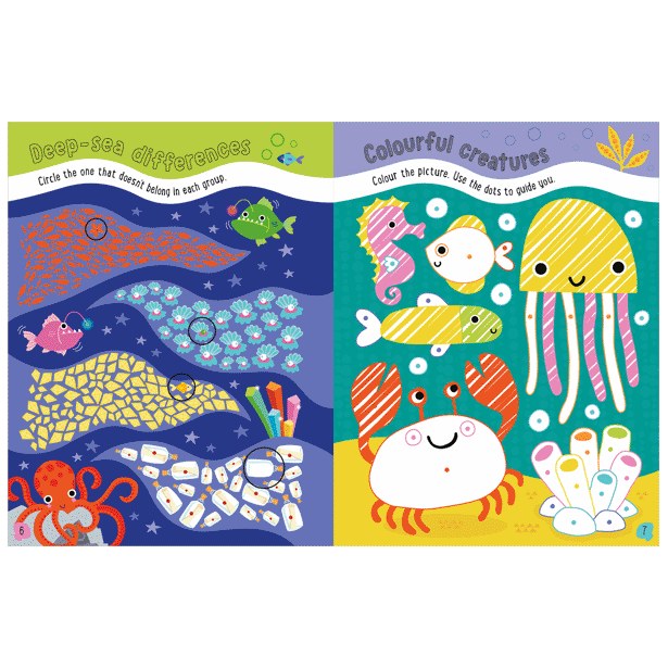 Product image 7 of Ocean Explorer Activity Book, a sticker activity book for ages 4+, by Make Believe Ideas.
