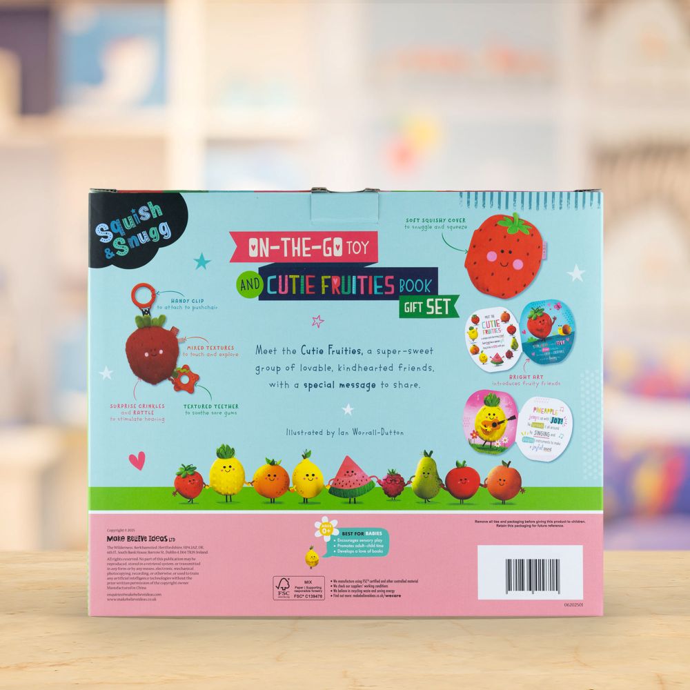 Product image 6 of On-the-Go Toy and Cutie Fruities Book Gift Set, a box set for ages 0+, by Make Believe Ideas.