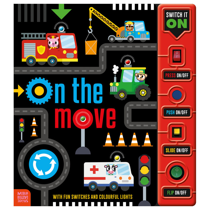 Product image 1 of On the Move, a board book for ages 3+, by Make Believe Ideas.