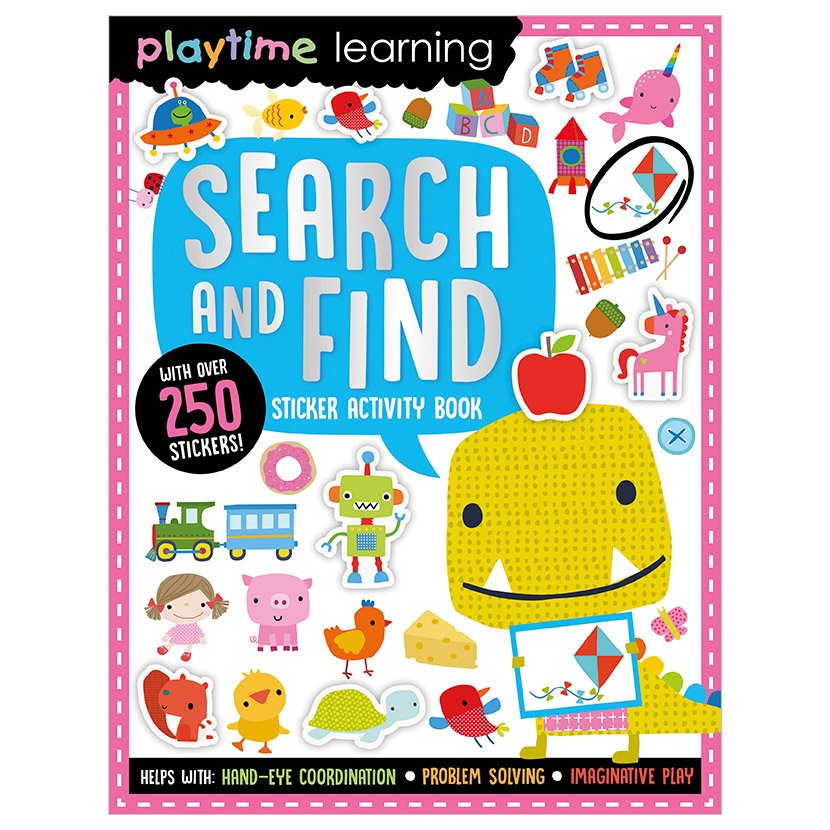 Product image 1 of Playtime Learning Search and Find, a sticker activity book for ages 4+, by Make Believe Ideas.