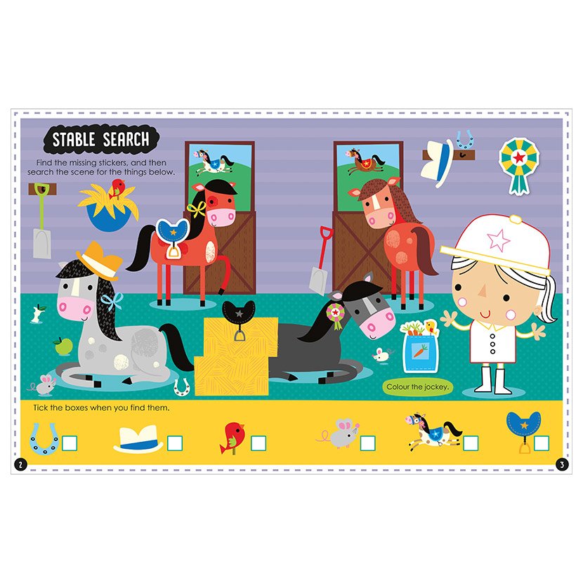 Product image 2 of Playtime Learning Search and Find, a sticker activity book for ages 4+, by Make Believe Ideas.