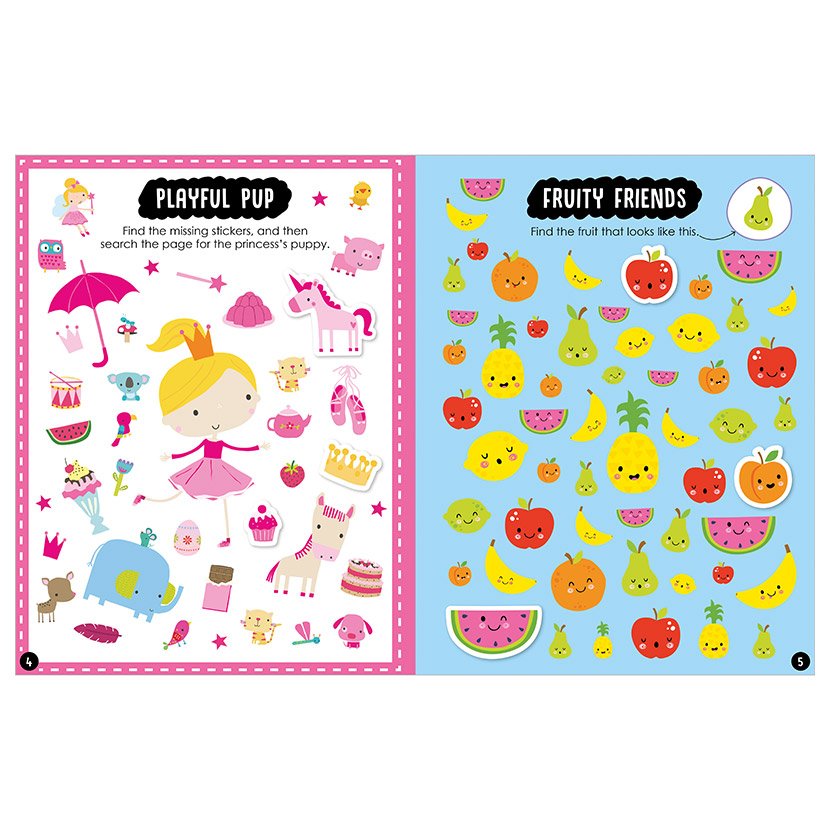 Product image 3 of Playtime Learning Search and Find, a sticker activity book for ages 4+, by Make Believe Ideas.