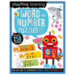 Product image 1 of Playtime Learning Word and Number Puzzles, a sticker activity book for ages 4+, by Make Believe Ideas.