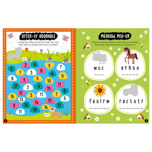 Product image 2 of Playtime Learning Word and Number Puzzles, a sticker activity book for ages 4+, by Make Believe Ideas.