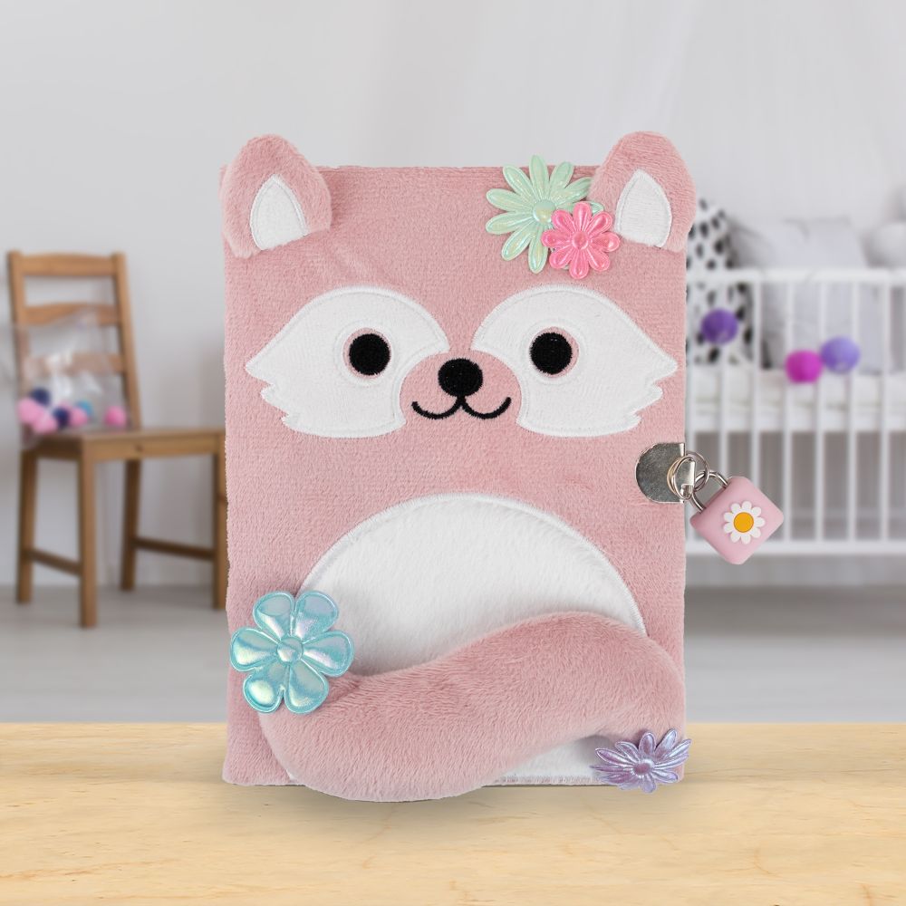 Product image 2 of Plush Raccoon Diary, a stationery item for ages 3+, by Make Believe Ideas.