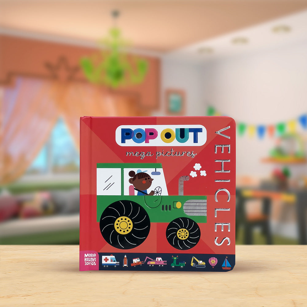 Product image 2 of Pop Out Mega Pictures Vehicles, a board book for ages 0+, by Make Believe Ideas.
