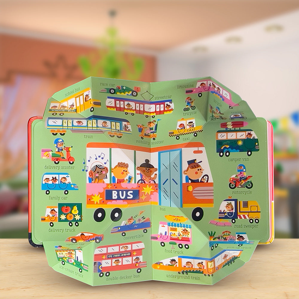 Product image 3 of Pop Out Mega Pictures Vehicles, a board book for ages 0+, by Make Believe Ideas.