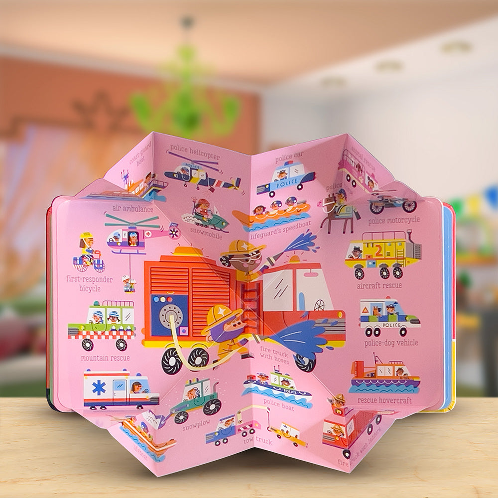 Product image 4 of Pop Out Mega Pictures Vehicles, a board book for ages 0+, by Make Believe Ideas.