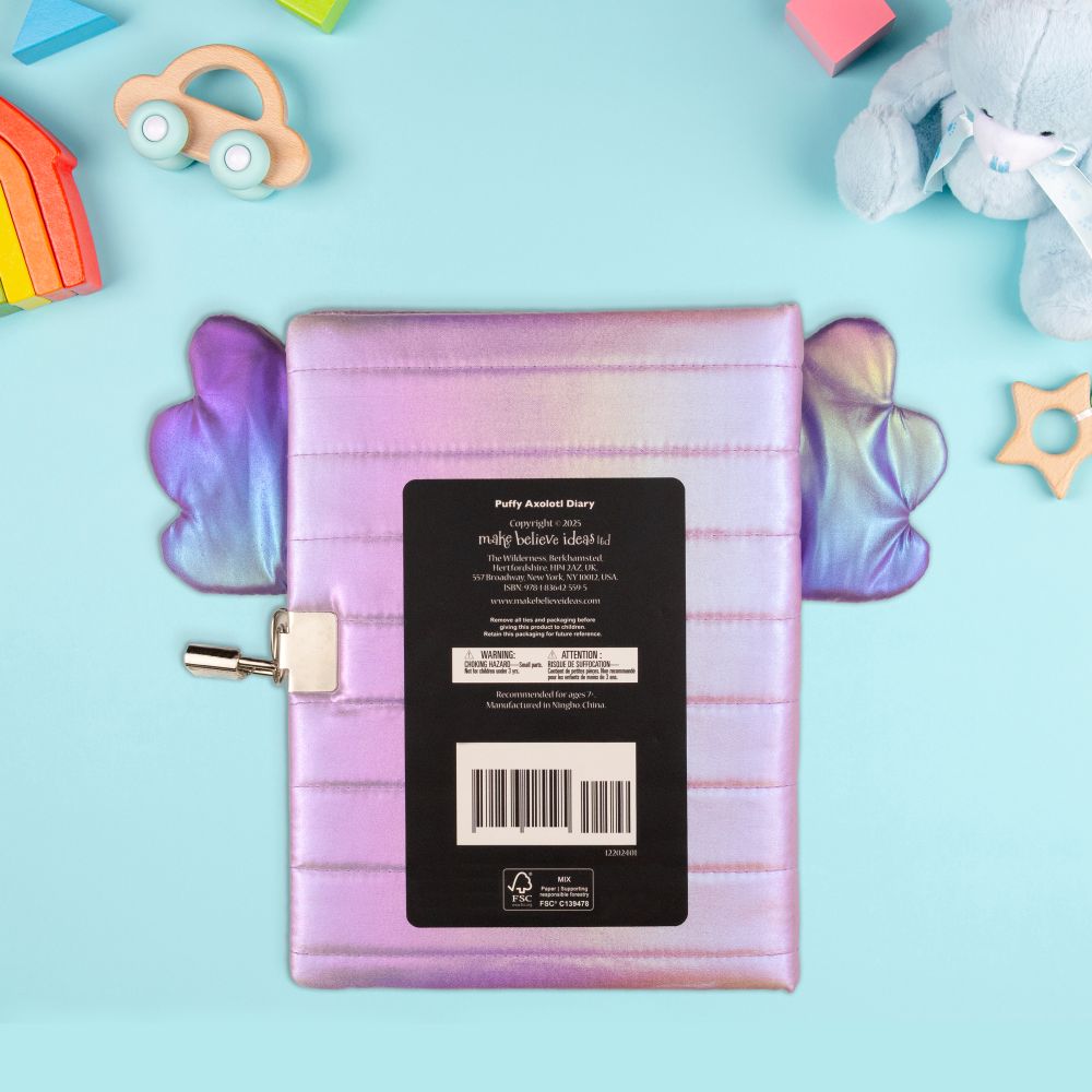 Product image 6 of Puffy Axolotl Diary, a stationery item for ages 3+, by Make Believe Ideas.