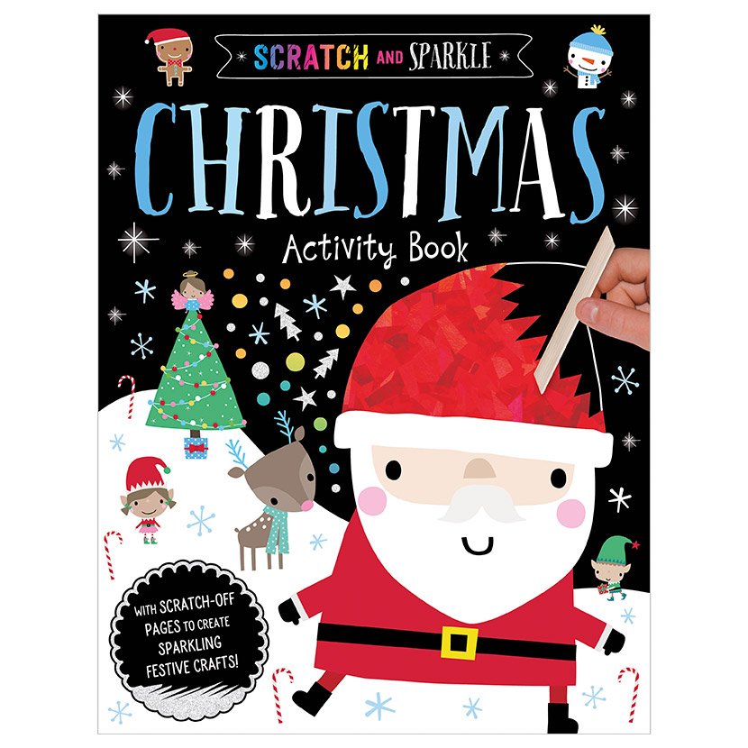 Product image 1 of Scratch and Sparkle Christmas Activity Book, a sticker activity book for ages 4+, by Make Believe Ideas.
