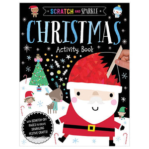 Product image 1 of Scratch and Sparkle Christmas Activity Book, a sticker activity book for ages 4+, by Make Believe Ideas.