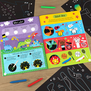 Product image 3 of Scratch and Sparkle Dinosaurs Activity Book, a sticker activity book for ages 4+, by Make Believe Ideas.
