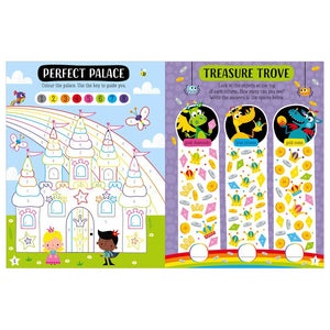 Product image 2 of Scratch and Sparkle Rainbows, a sticker activity book for ages 4+, by Make Believe Ideas.