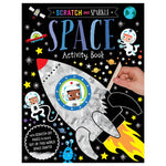 Product image 1 of Scratch and Sparkle Space Activity Book, a sticker activity book for ages 4+, by Make Believe Ideas.