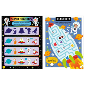 Product image 3 of Scratch and Sparkle Space Activity Book, a sticker activity book for ages 4+, by Make Believe Ideas.
