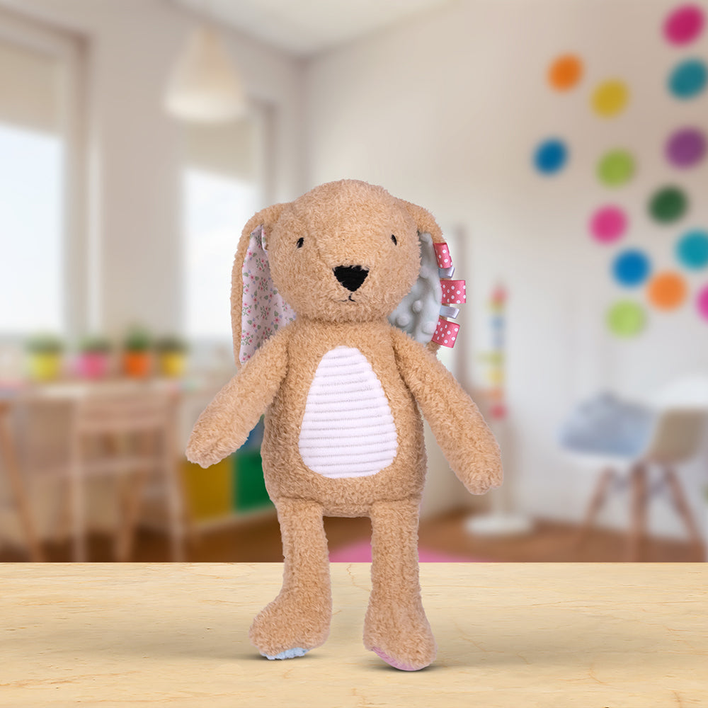 Product image 3 of Sensory Snuggables Medium Plush Bunny with Cloth Book, a plush toy for ages 0+, by Make Believe Ideas.