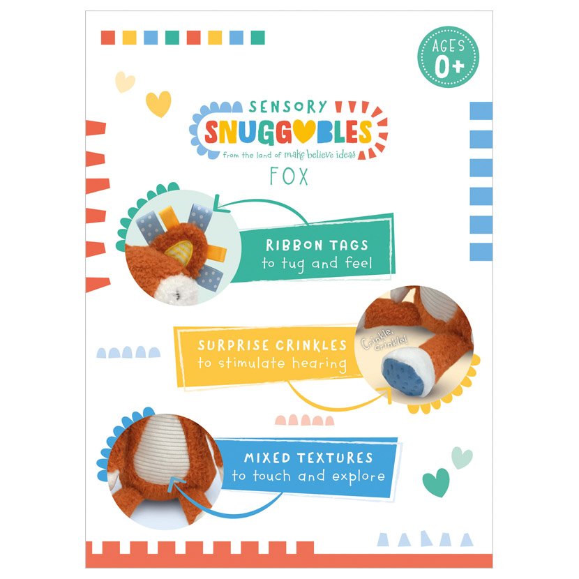 Product image 4 of Sensory Snuggables Small Plush Fox, a pack for ages 0+, by Make Believe Ideas.