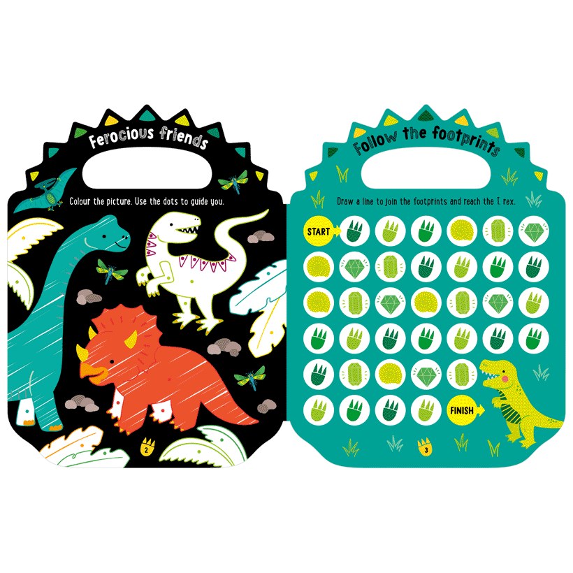 Product image 4 of Shiny Stickers My Green and Scaly Dinosaur Activity Book, a sticker activity book for ages 4+, by Make Believe Ideas.