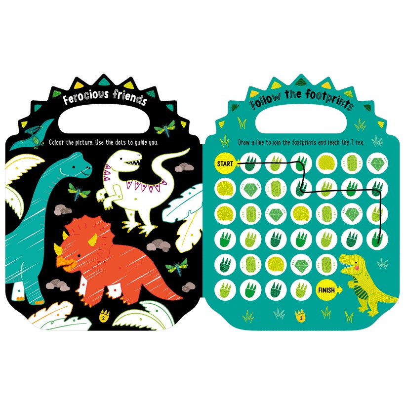 Product image 5 of Shiny Stickers My Green and Scaly Dinosaur Activity Book, a sticker activity book for ages 4+, by Make Believe Ideas.