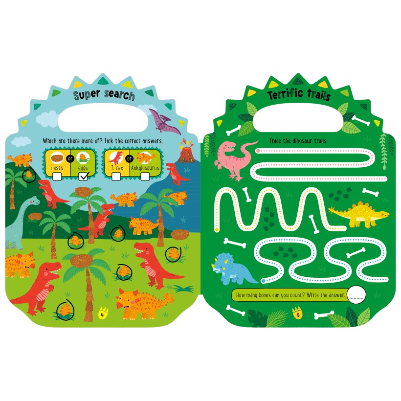 Product image 8 of Shiny Stickers My Green and Scaly Dinosaur Activity Book, a sticker activity book for ages 4+, by Make Believe Ideas.