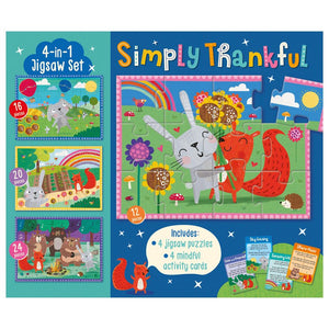 Product image 1 of Simply Thankful 4-in-1 Jigsaw Set, a box set for ages 4+, by Make Believe Ideas.