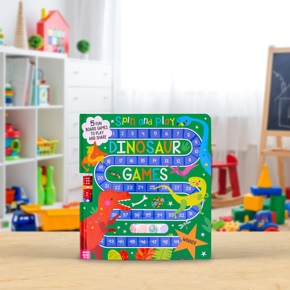 Product image 2 of Spin and Play Dinosaur Games, a board book for ages 5+, by Make Believe Ideas.