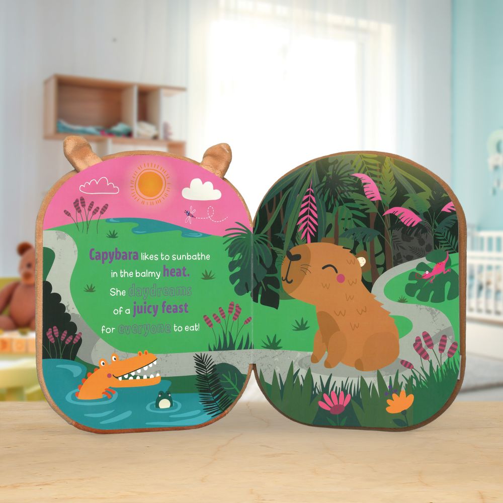 Product image 3 of Squish and Snugg Curious Capybara, a board book for ages 0+, by Make Believe Ideas.