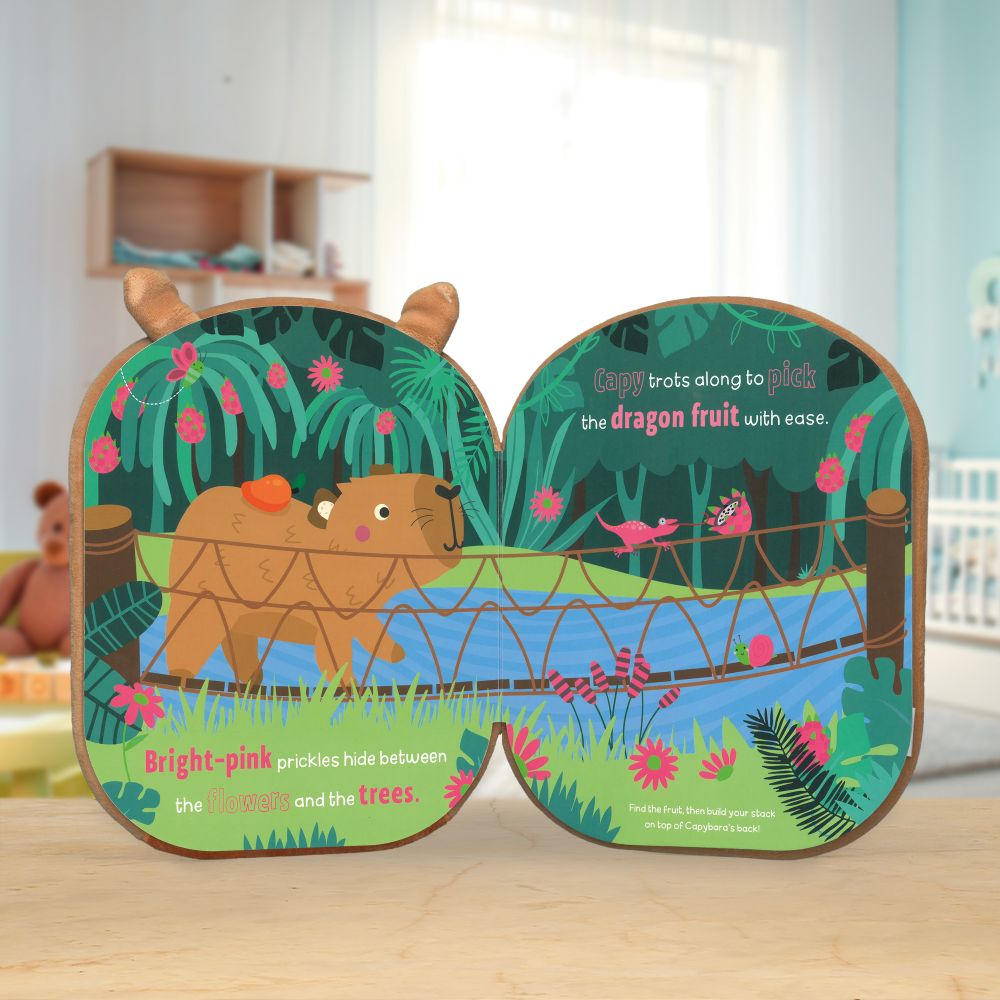 Product image 5 of Squish and Snugg Curious Capybara, a board book for ages 0+, by Make Believe Ideas.