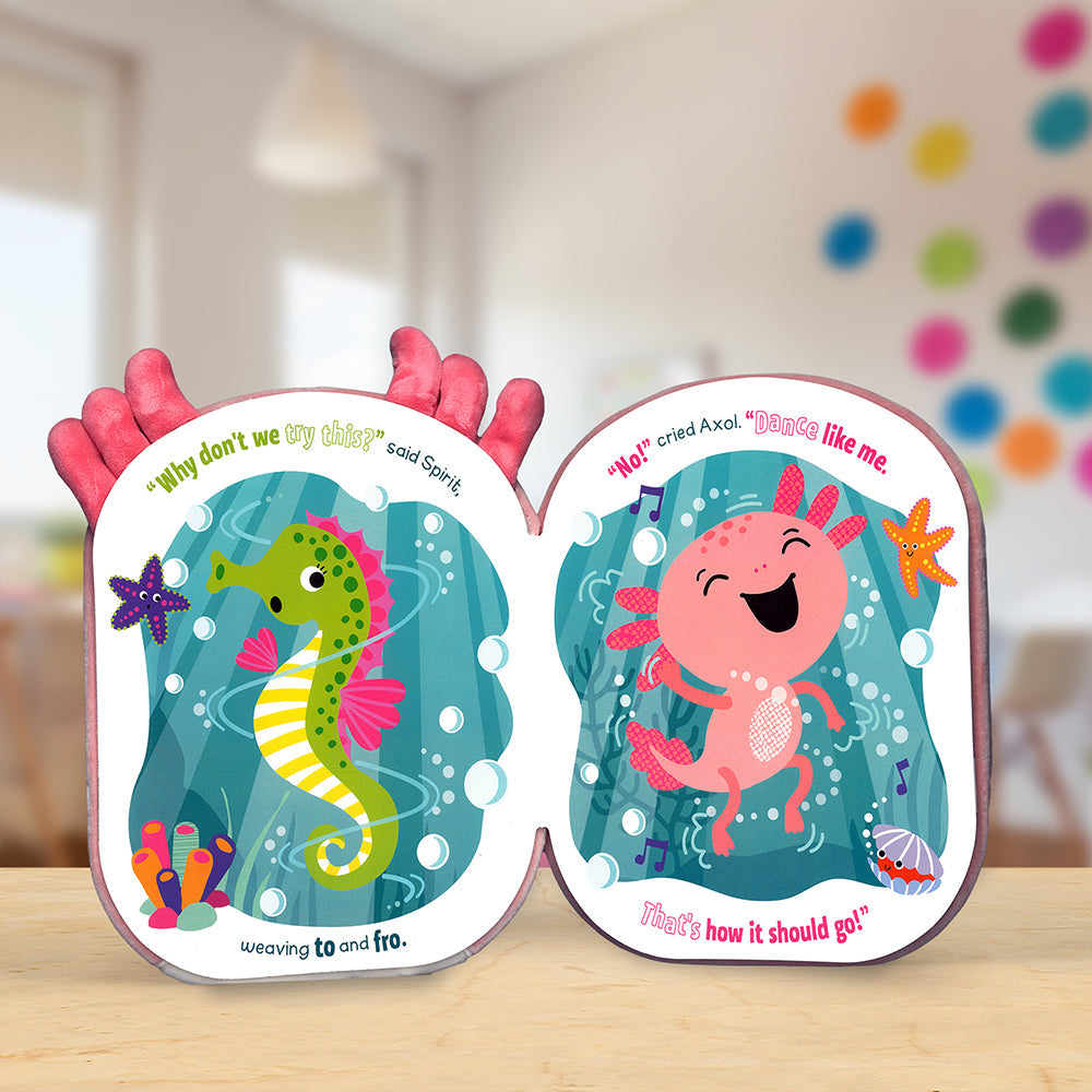 Product image 4 of Squish and Snugg Groovy Axolotl, a board book for ages 0+, by Make Believe Ideas.