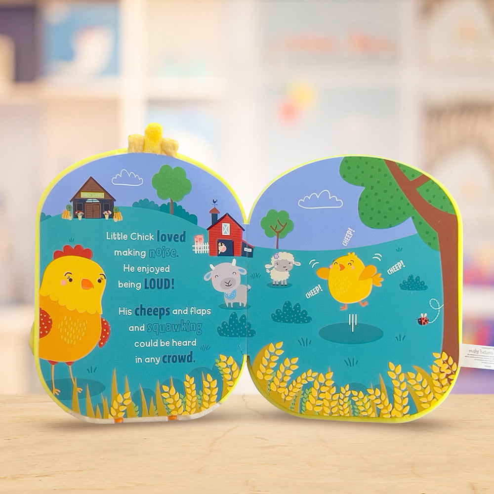 Product image 3 of Squish and Snugg Noisy Chick, a board book for ages 0+, by Make Believe Ideas.