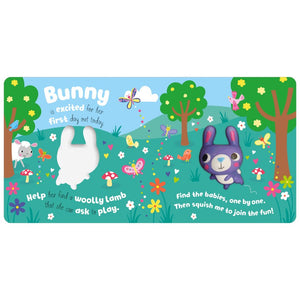 Product image 2 of Squish 'n' Squeeze Bunny!, a board book for ages 3+, by Make Believe Ideas.