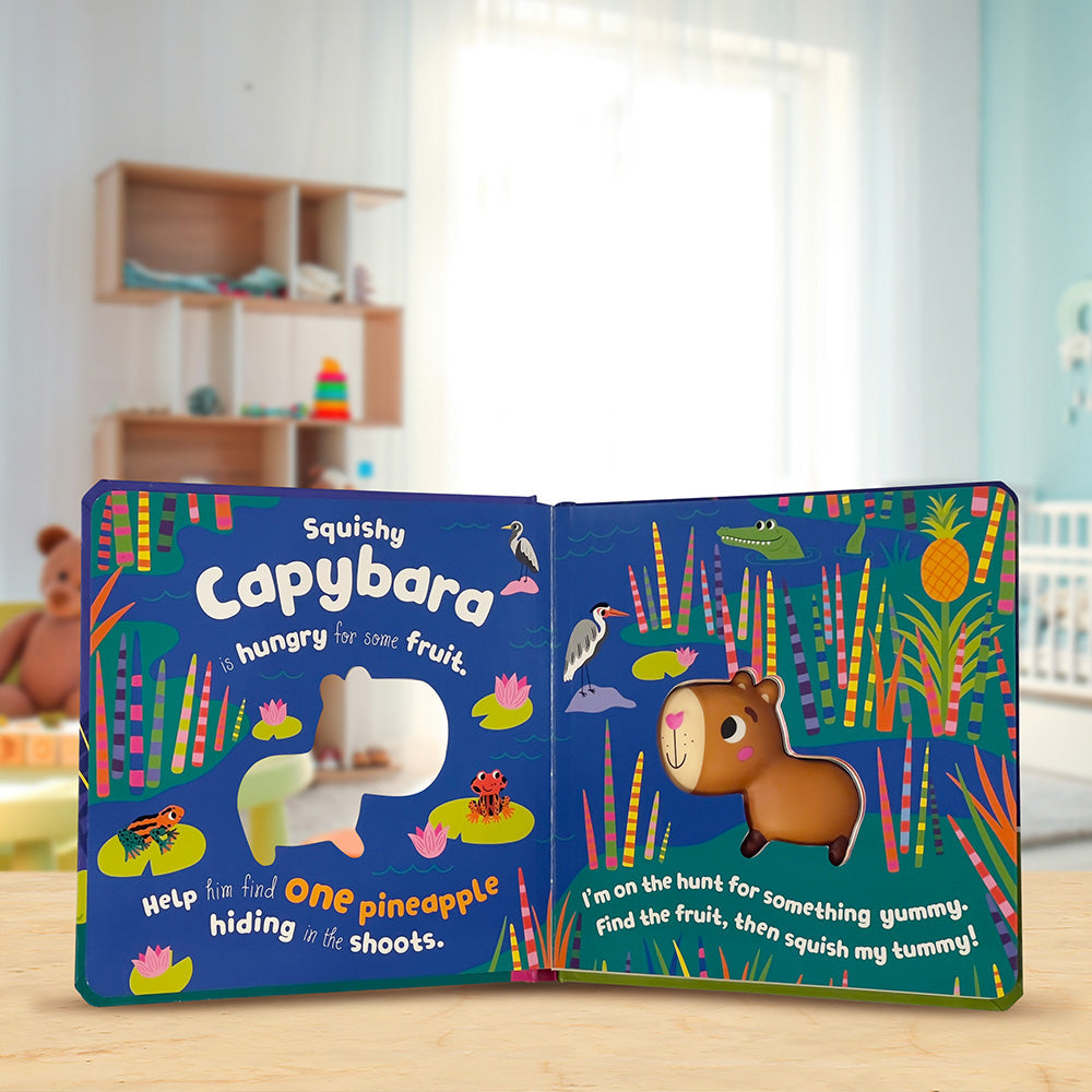 Product image 3 of Squish 'n' Squeeze Capybara!, a board book for ages 3+, by Make Believe Ideas.