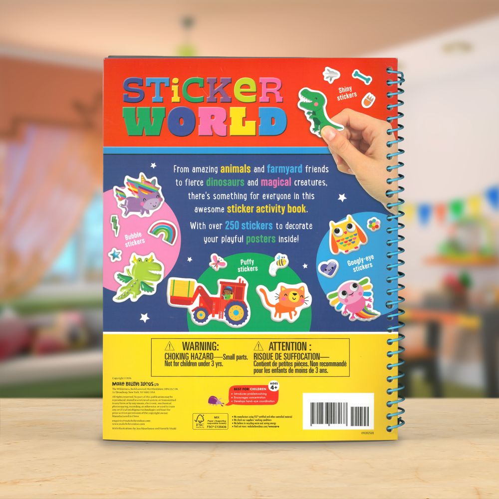Product image 6 of Sticker World Activity Book, a sticker activity book for ages 4+, by Make Believe Ideas.